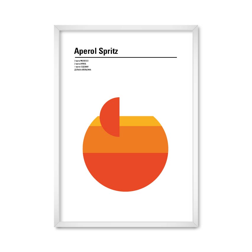 

Постер "Aperol Spritz" без стекла 59.6 x 84 см в белой рамке