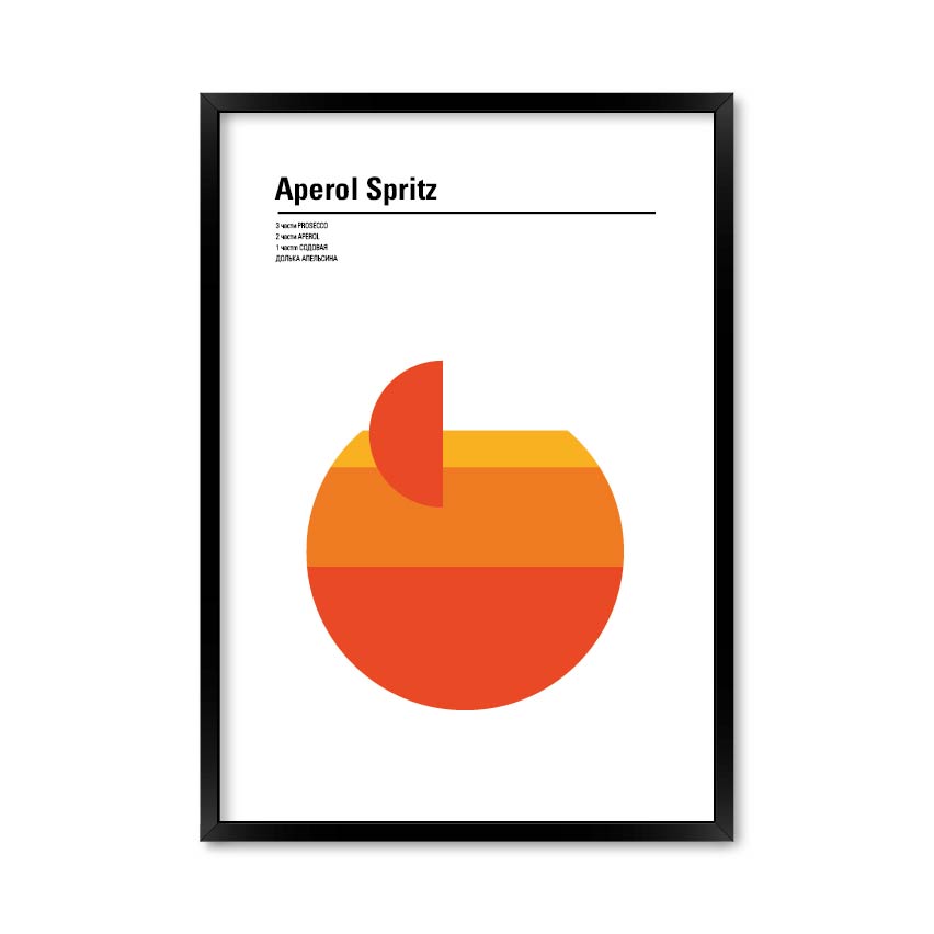 

Постер "Aperol Spritz" без стекла 59.6 x 84 см в чёрной рамке