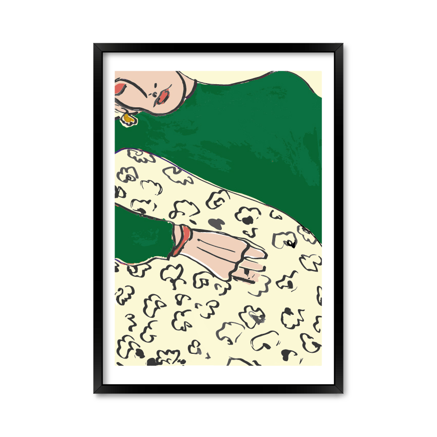 

Постер "Sleeping girl art" без стекла 59.6 x 84 см в чёрной рамке