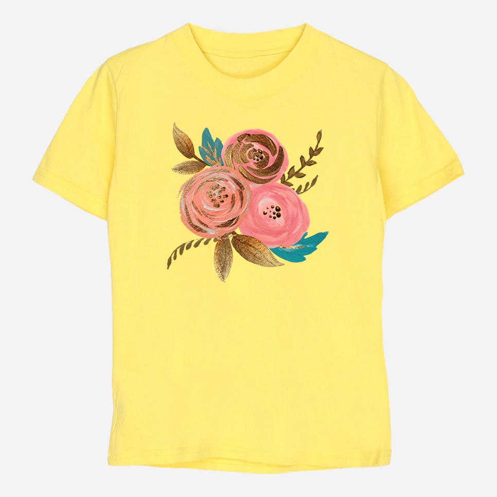 

Футболка Malta Д403/2-17-Р3 Pink Flower 164 см Желтая