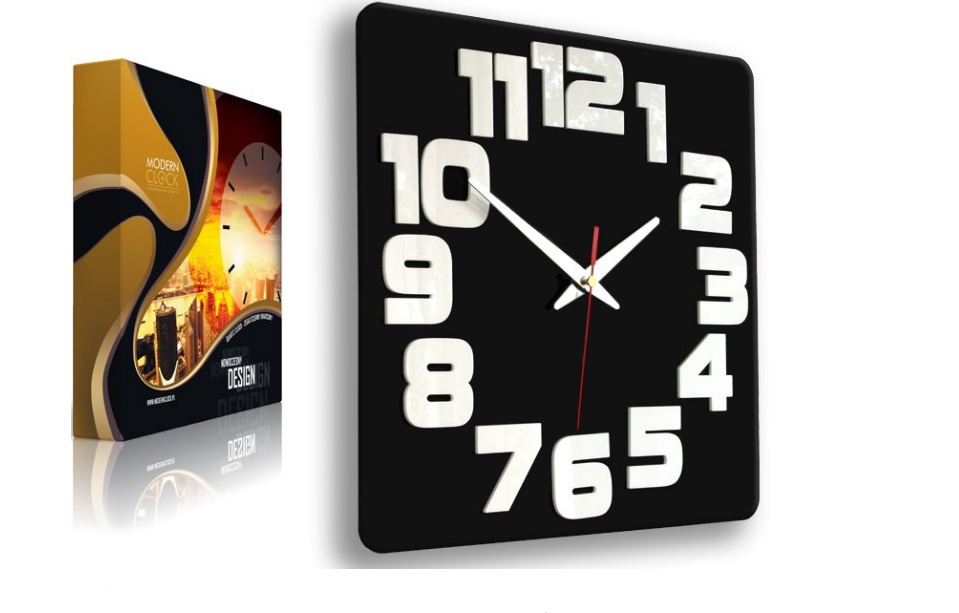 

Настенные часы Modern Clock Logic черно - белые