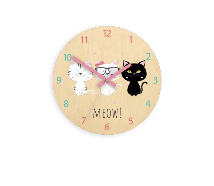 

Настенные часы деревянные для детской комнаты Modern Clock Sweet Kittens