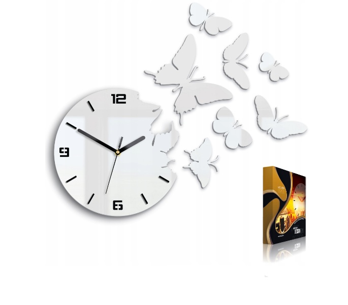 

Настенные часы Modern Clock Butterflies белые