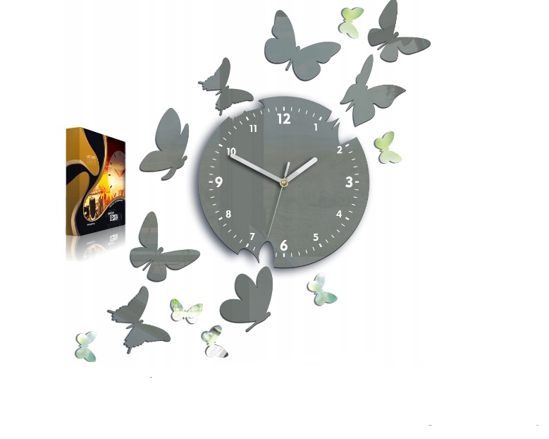

Настенные часы Modern Clock Butterflies Selent Grey