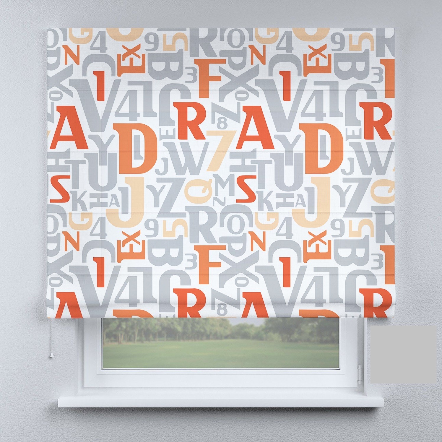 

Римские шторы DECOLIV буквы оранжевые 270*170 см