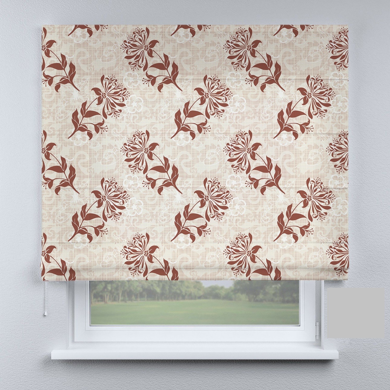 

Римские шторы DECOLIV темно-коричневые цветы 300*170 см