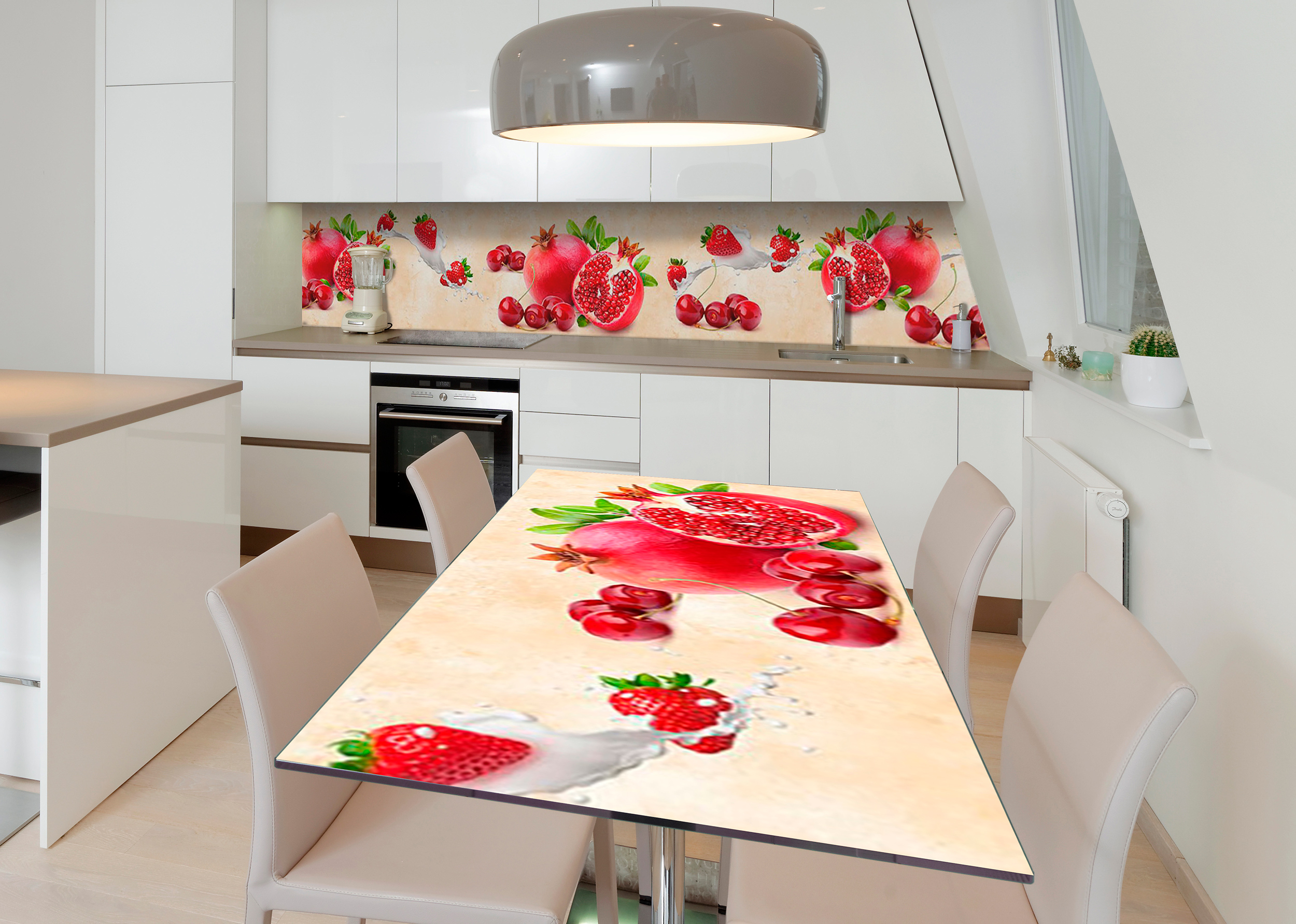 Акция на Виниловая 3D наклейка на стол Zatarga Алые фрукты 600х1200 мм (Z182608st) от Rozetka UA