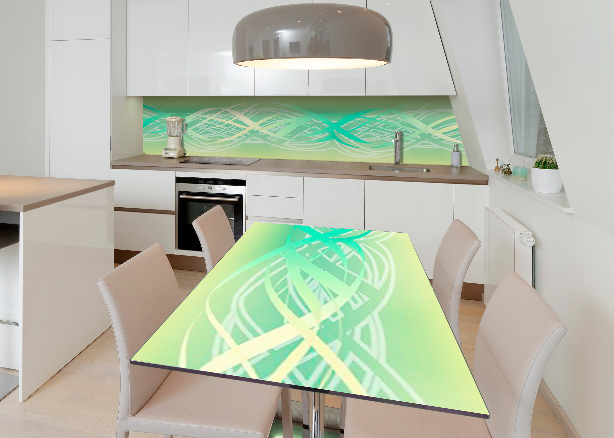 

Виниловая 3D наклейка на стол Zatarga Мятные изгибы 650х1200 мм (Z182765/1st)