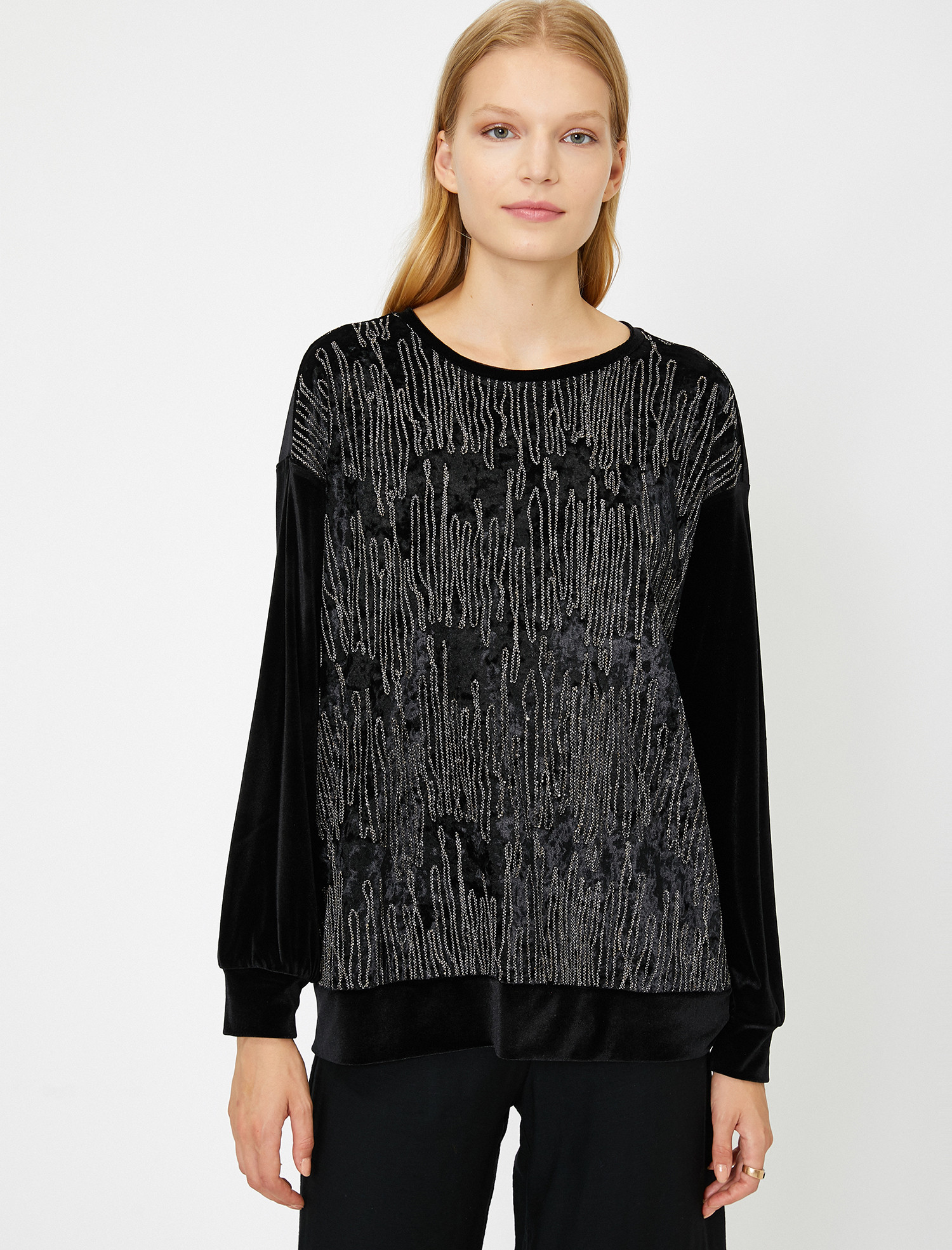 

Свитшот Koton 0KAK13322EK-999  Black, Свитшот Koton 0KAK13322EK-999 S Black