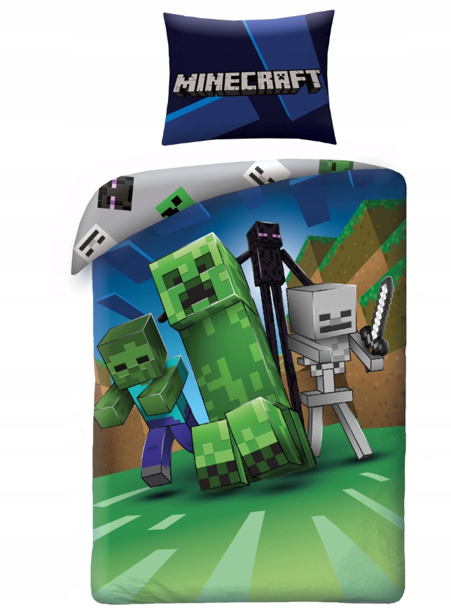 

Постельное белье Майнкрафт (наволочка+пододеяльник) лицензия MINECRAFT KILOF TNT STEVE CREEPER 140x200 см