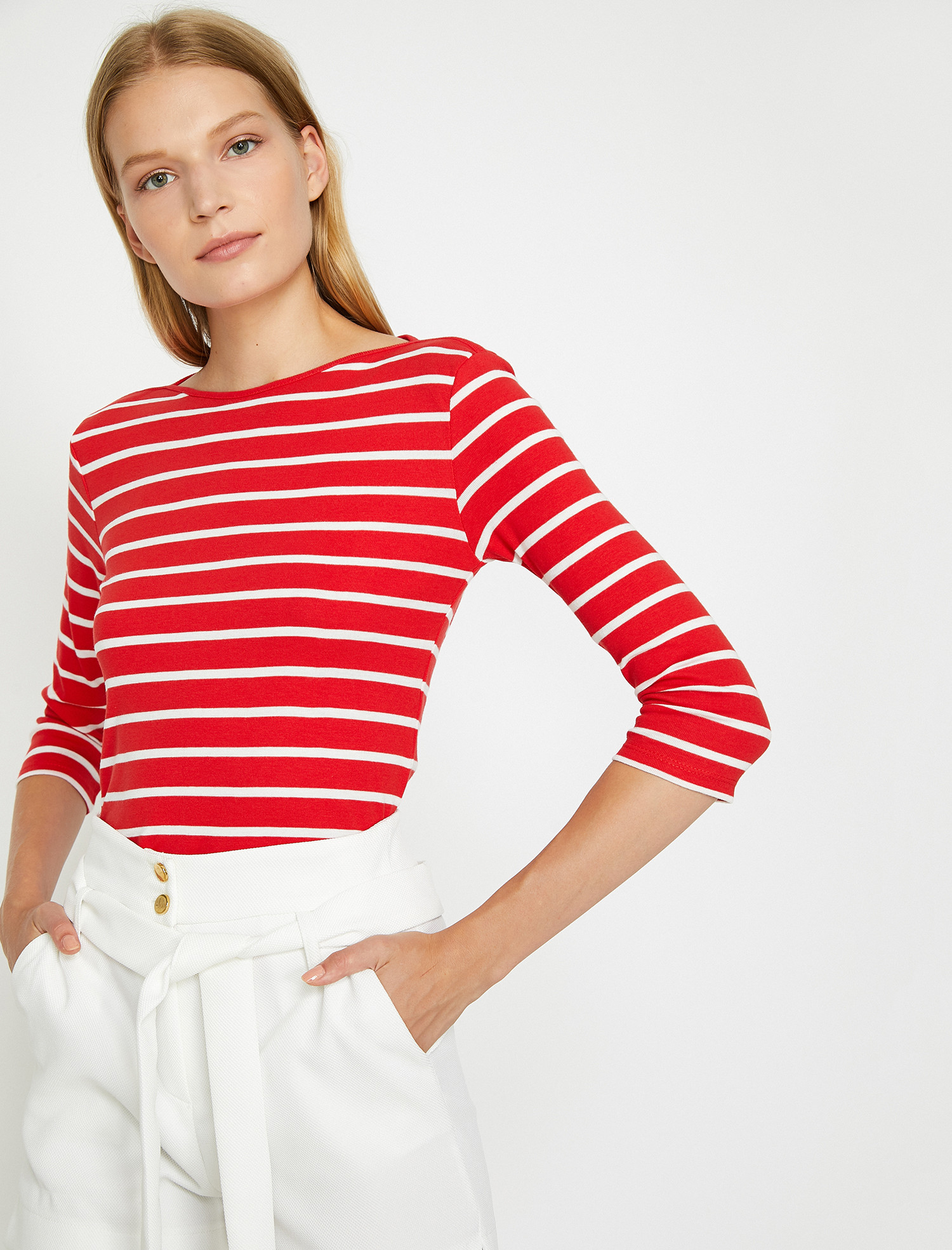 

Лонгслив Koton 0KAK13034GK-10L S Red Stripe