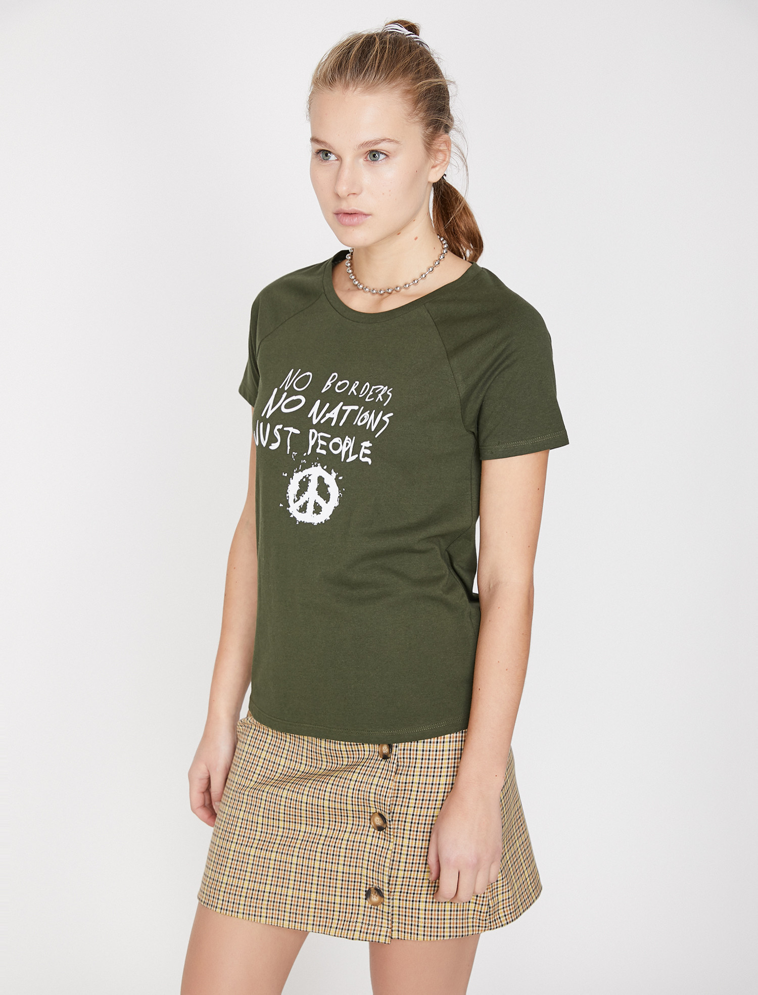 

Футболка Koton 9YAL18651IK-877  D.Khaki, Футболка Koton 9YAL18651IK-877 M D.Khaki