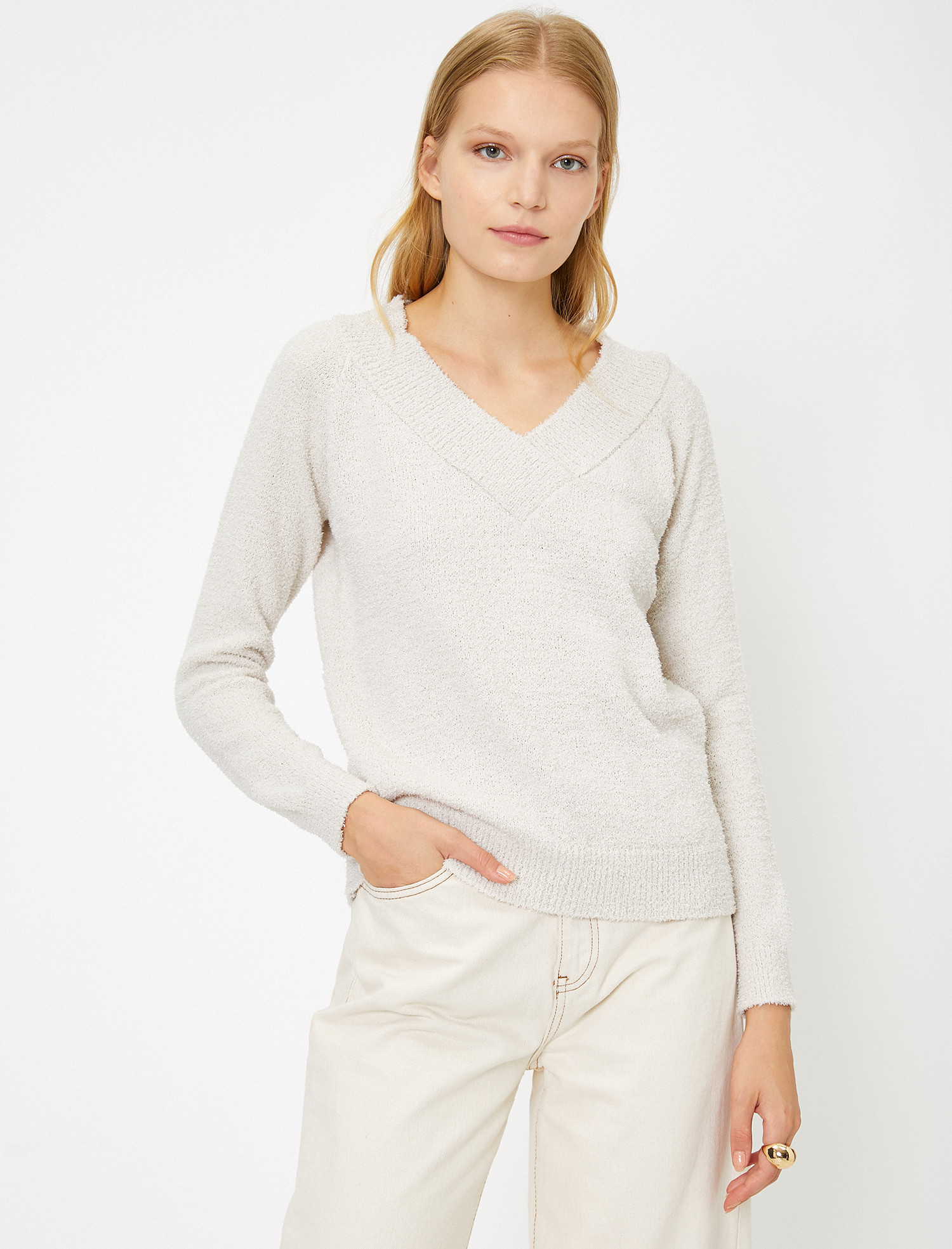 

Пуловер Koton 0KAK92699HT-001 S Off White