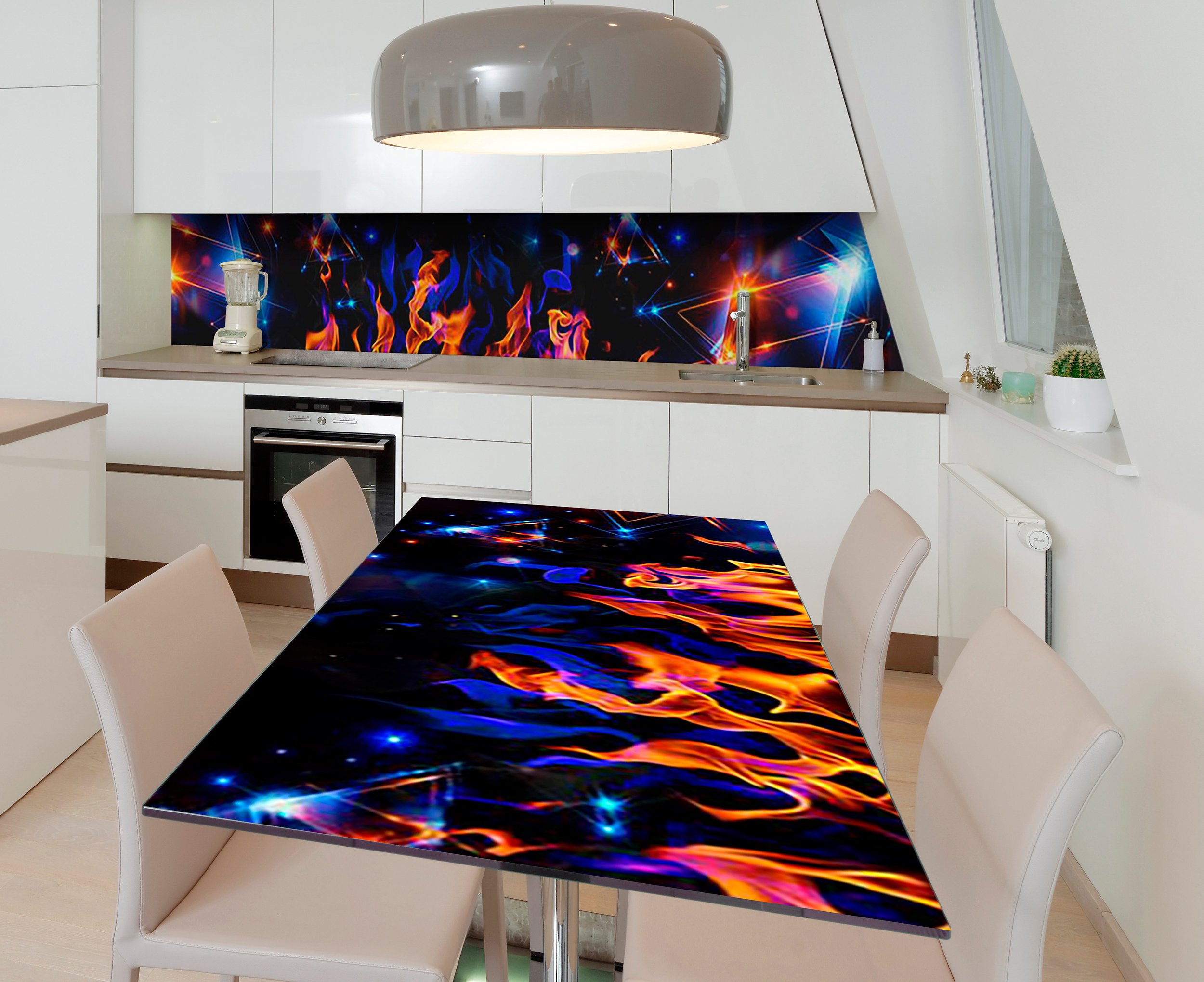 

Виниловая 3D наклейка на стол Zatarga Холодное пламя 600х1200 мм