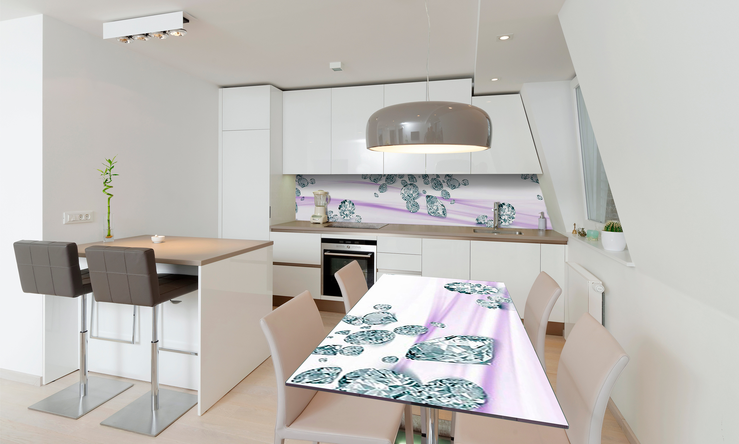 

Виниловая 3D наклейка на стол Zatarga Бриллиантовые капли 600х1200 мм