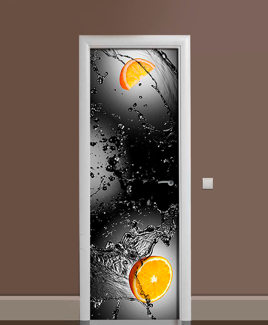 Акція на Виниловая 3D наклейка на дверь Zatarga Апельсины в бокале 650х2000 мм (Z181257dv) від Rozetka UA