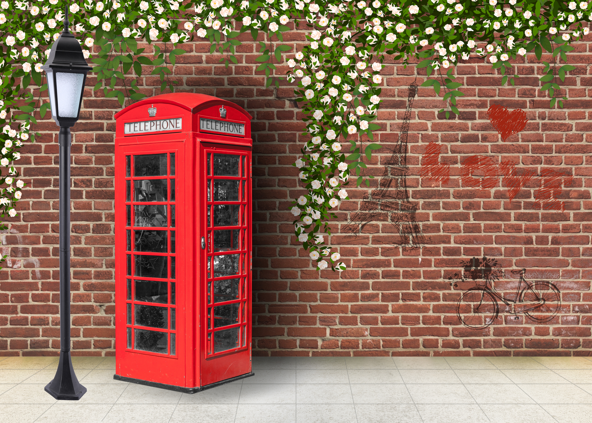 

Фотообои 3D 'Телефонная будка' (4865) , Холст