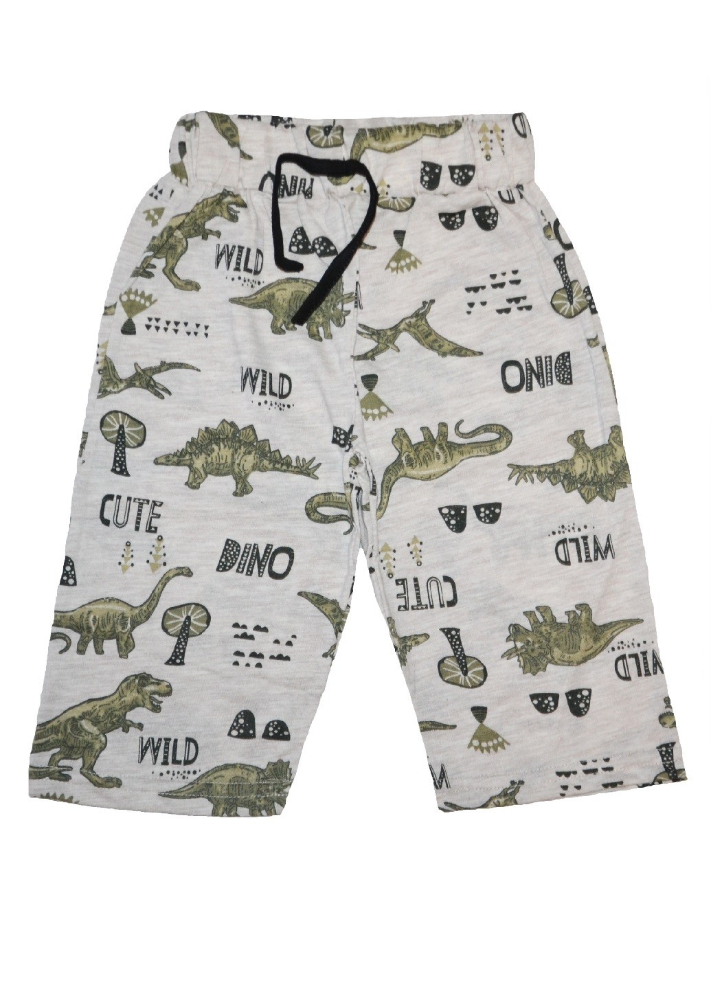 

Шорты детские мальчику на лето с динозаврами 110 см серые (SHT-16-01)