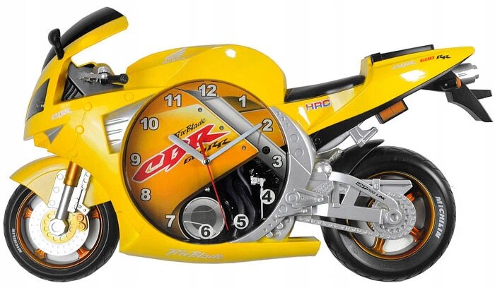 

Настенные часы CBR Мотоцикл для детской комнаты 50 х 28 х 7 см Yellow