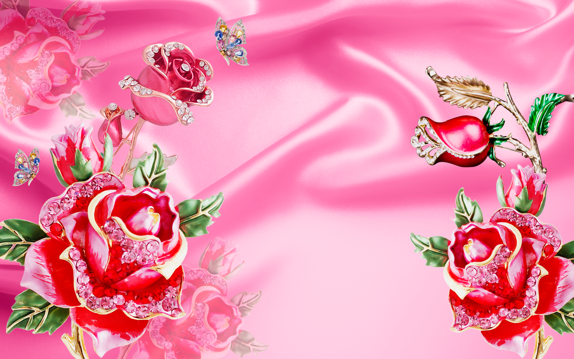 

Фотообои 3D 'Красные розы' (4372) , Штукатурка