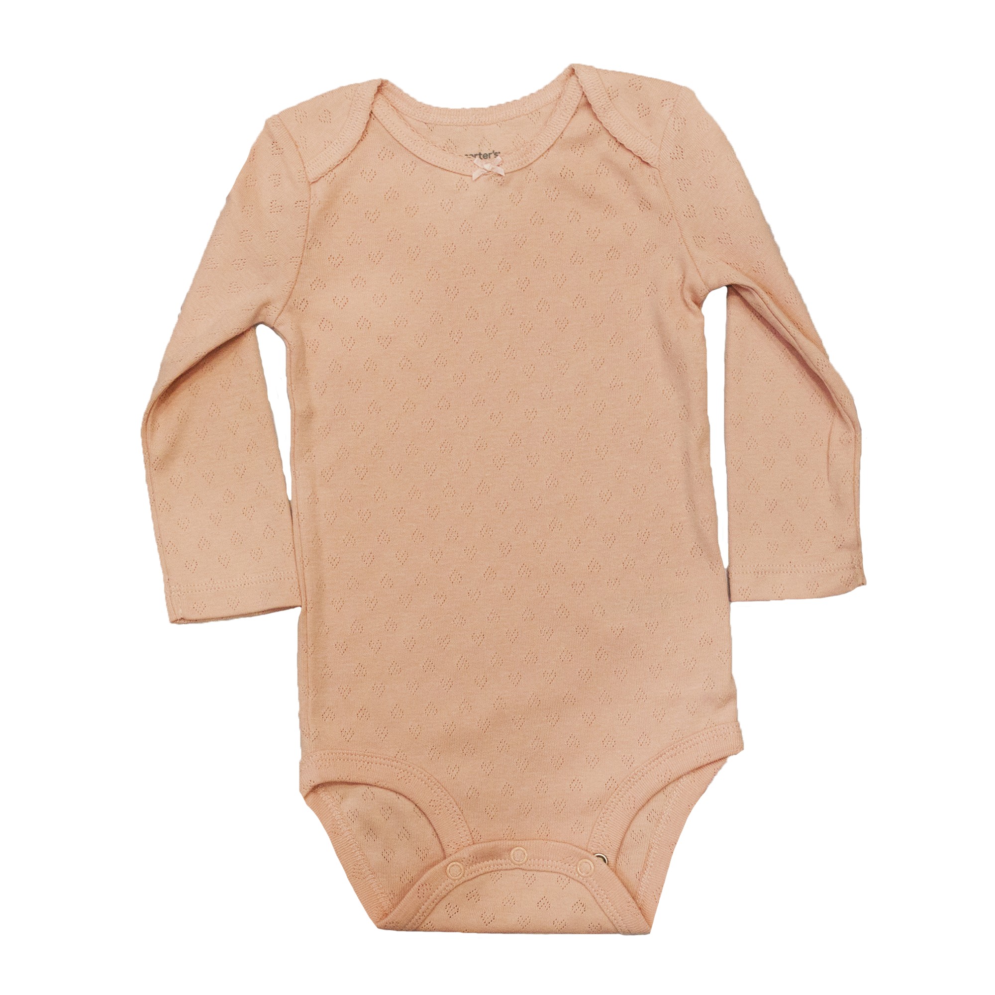 

Боди для девочки ( 1 шт ) Carter's пудровый с перфорацией на кнопках с длинными рукавами 24М (81-86см) 12,5-13,6см 765