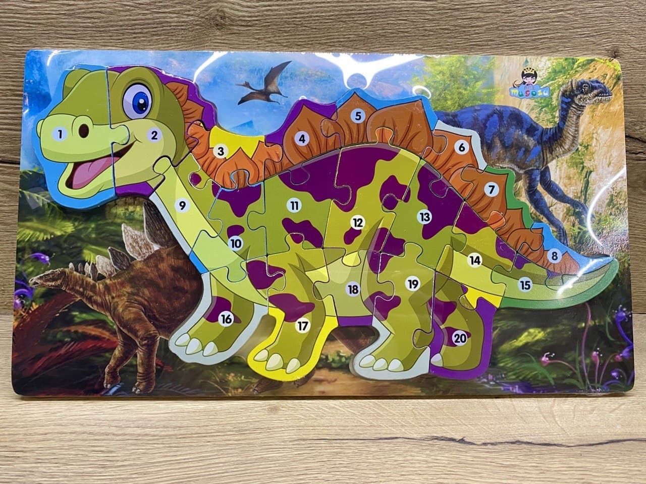 

Развивающие деревянные 3Д-пазлы динозавры Wood Toys Стегозавр 40*22,5 см
