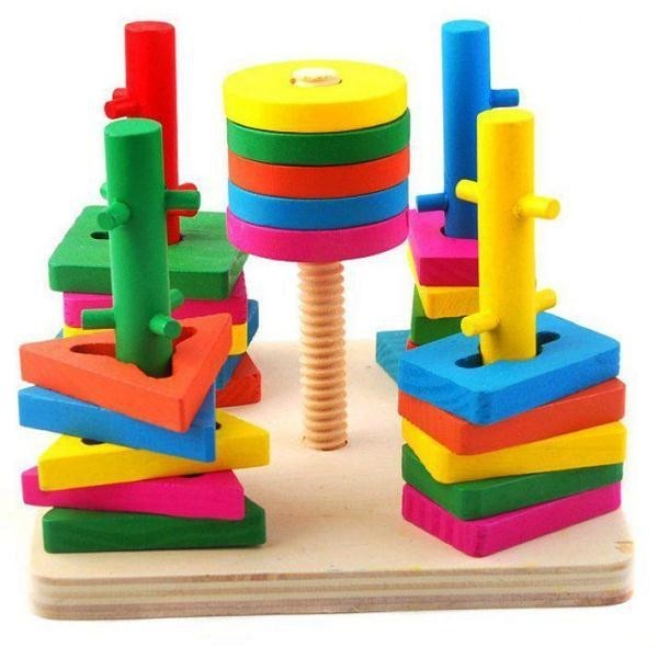 

Деревянная игрушка Tree toys Пирамидка-ключ 25 деталей развивающая логика