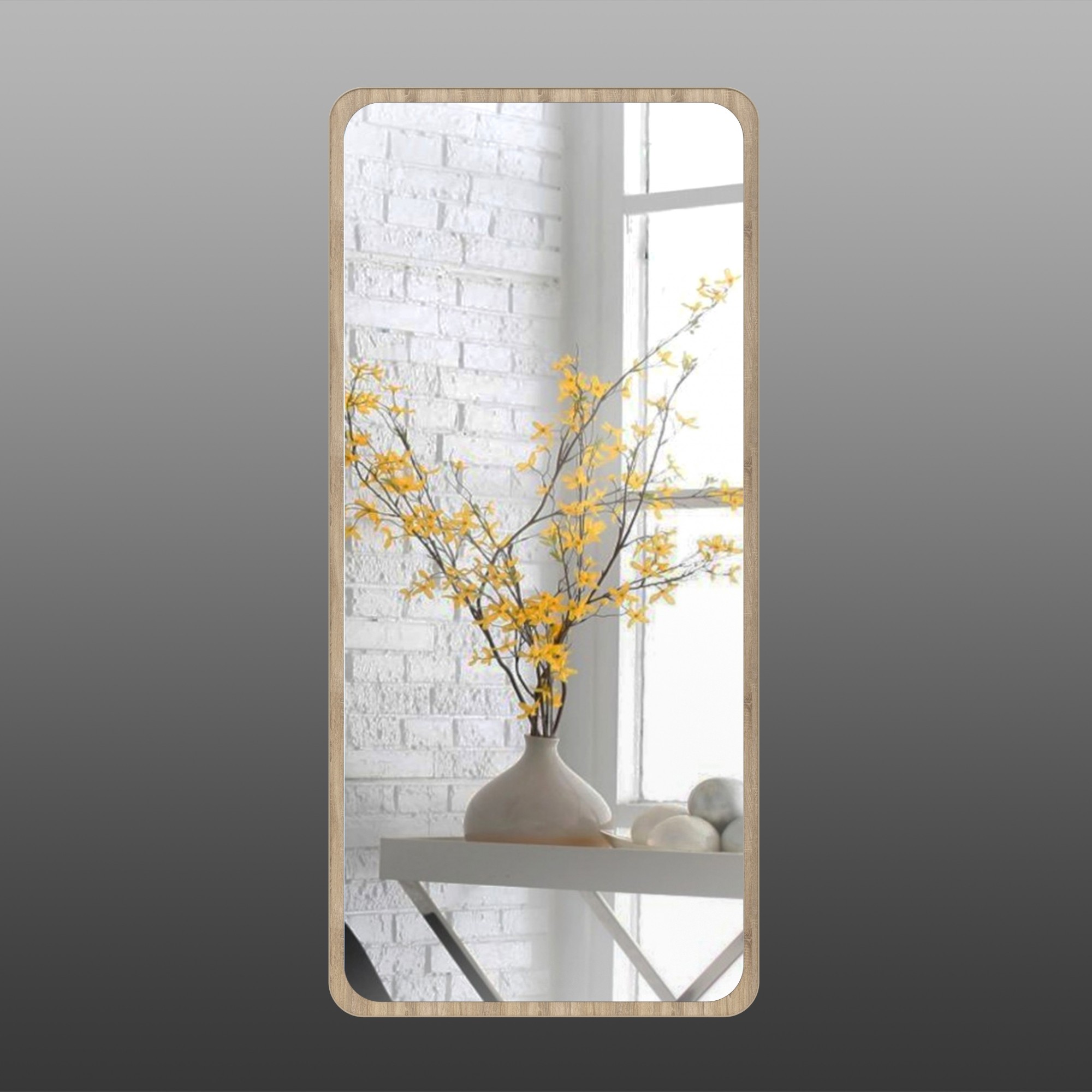 

Настенное зеркало в полный рост Арт Декор прямоугольное ZR8 дуб сонома 1300х600мм