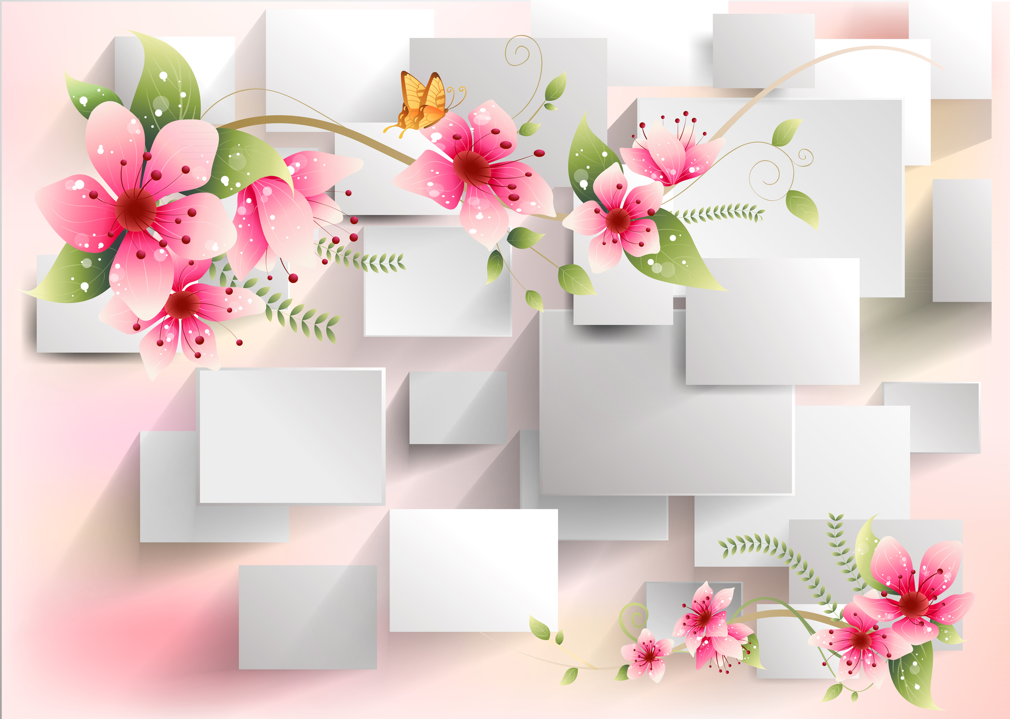 

Фотообои 3D '3D Цветы' (3422) , Песок