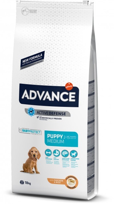 

Сухий корм для цуценят середніх порід Advance Dog Medium Puppy з куркою та рисом 18 кг (8410650221618)