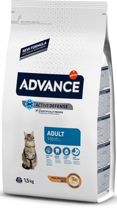 

Сухий корм для дорослих котів Advance Cat Chicken & Rice з куркою та рисом 1.5 кг (8410650151946)