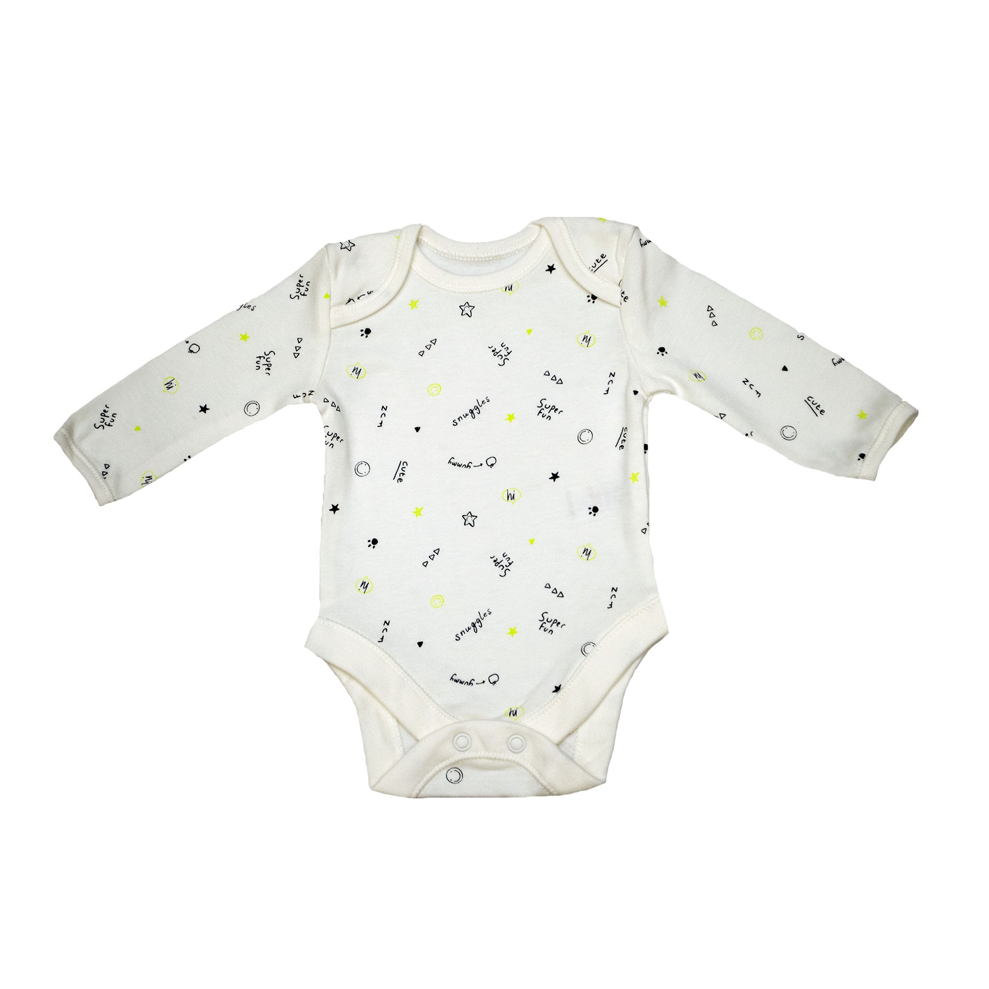 

Боди для мальчика ( 1 шт ) George белый с мелкими надписями на кнопках с длинными рукавами 0-3М (46-55см) 2,7-4кг 1295