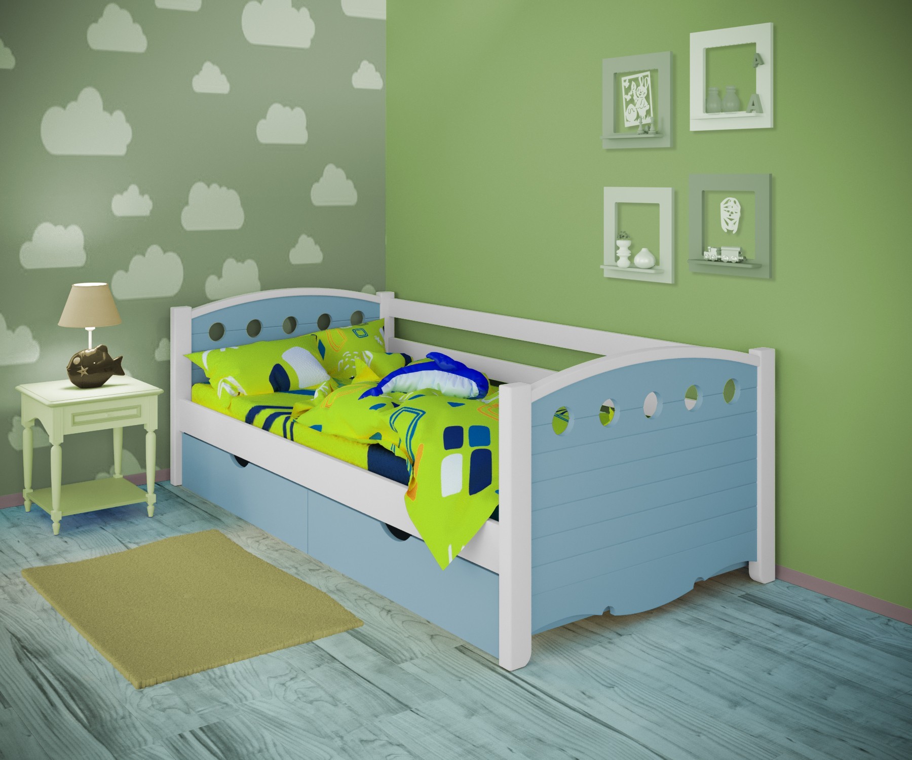 Кровать односпальная для детского сада