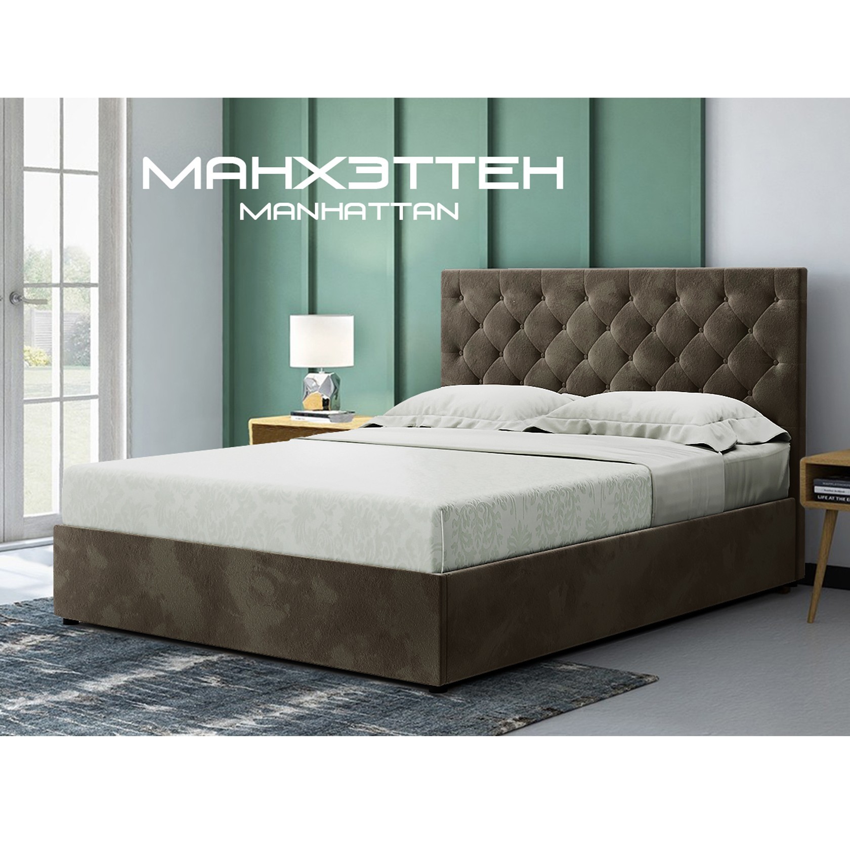

Кровать Манхэттен Глейд (Green Sofa) Коричневая 160х200 см 381119_15