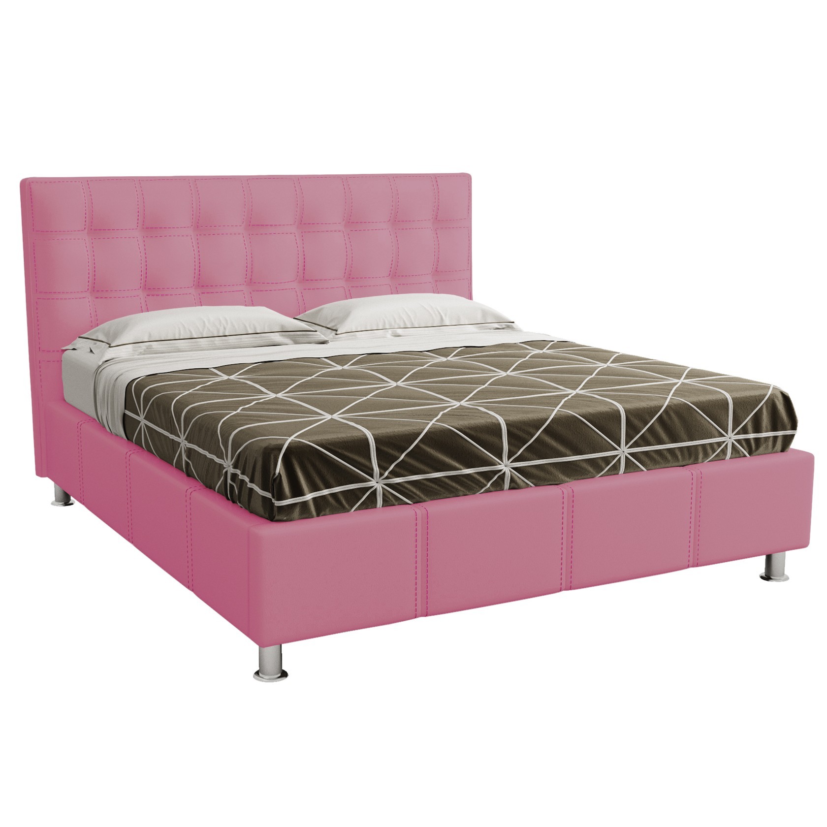 

Кровать Нью-Йорк квадраты (Green Sofa) Розовая 180х200 см 381129_44