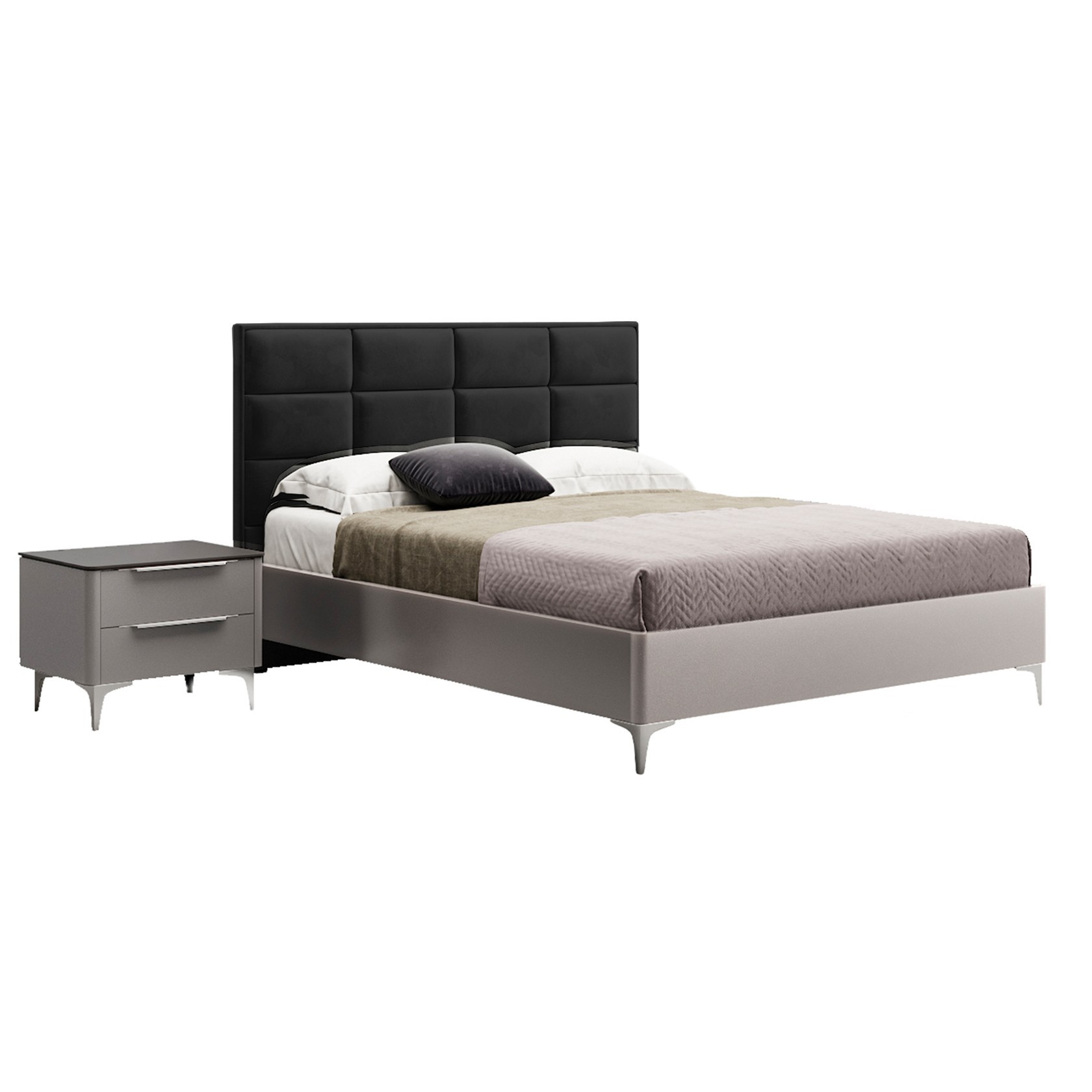 

Кровать Детройт-2 модерн (Green Sofa) Серая + Черная 140х200 см 381152_47