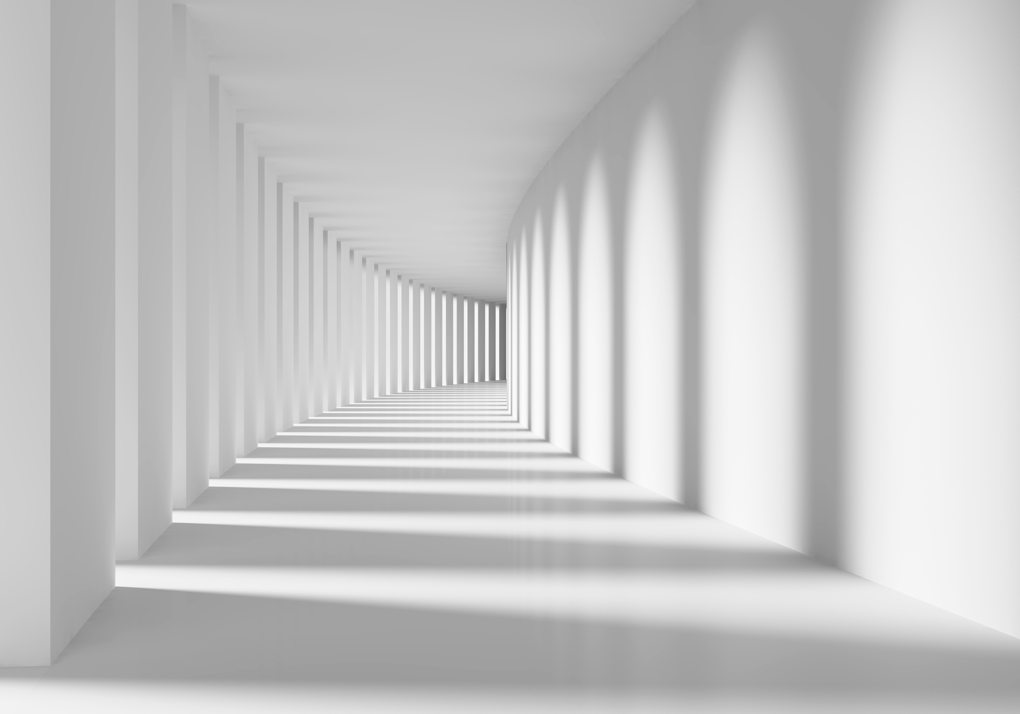 

Фотообои 3D 'Коридор с колонами' (3370) , Штукатурка