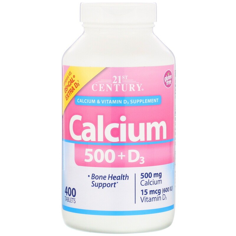 

Витамины 21st Century Calcium 500 + D3 400 таблеток