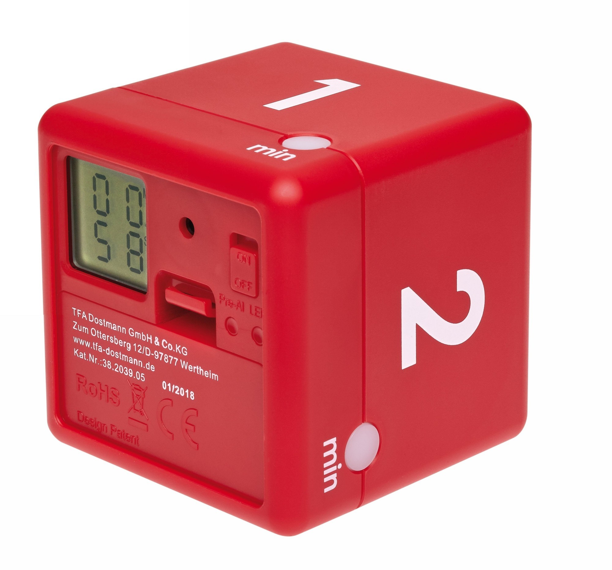 

Цифровой таймер TFA Dostmann CUBE TIMER красный 38203905