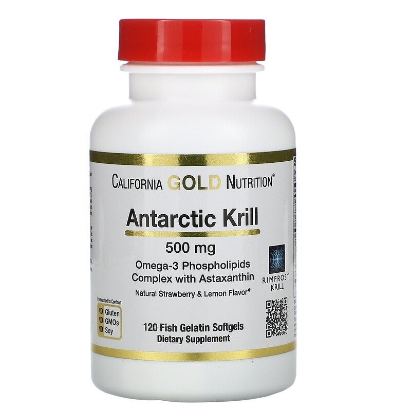 

Жирные кислоты California Gold Nutrition Antarctic Krill Oil with Astaxanthin RIMFROST 500 мг 120 капсул