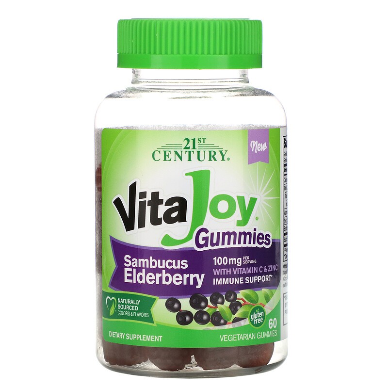 

Натуральная добавка 21st Century VitaJoy Gummies Sambucus Elderberry 60 жевательных таблеток