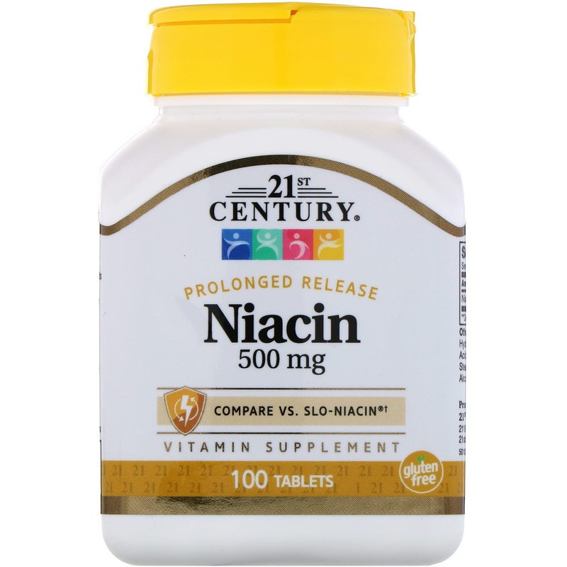 

Витамины 21st Century Niacin Prolonged Release 500 мг 100 таблеток