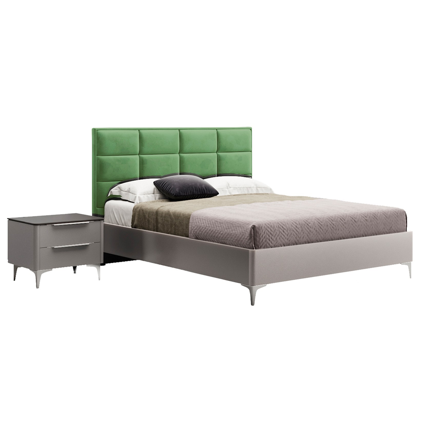 

Кровать Детройт-2 модерн (Green Sofa) Серая + Зеленая 120х200 см 381152_21