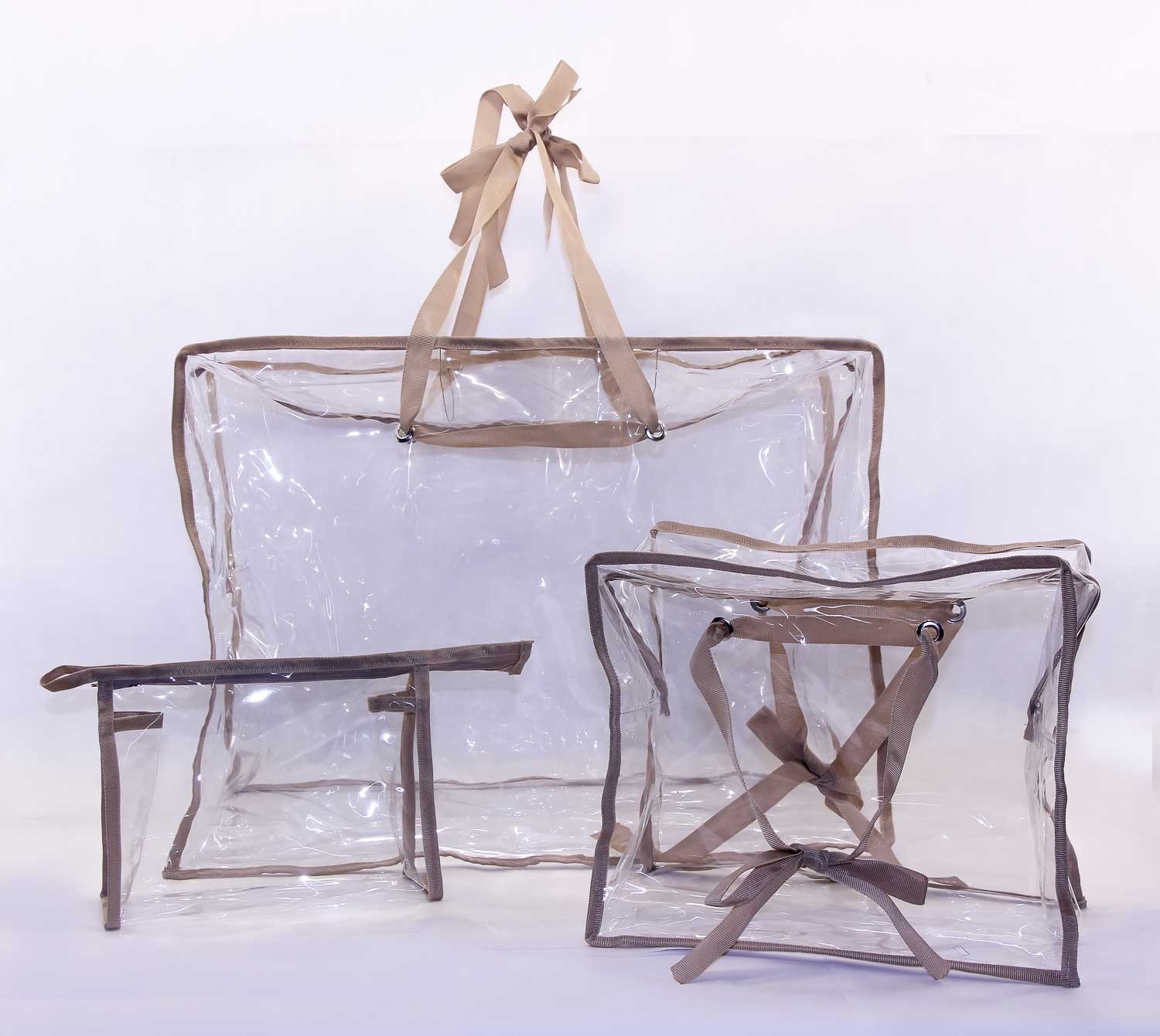 

Набор из 2+1 прозрачных сумок в роддом EcoNova Junior бежевый