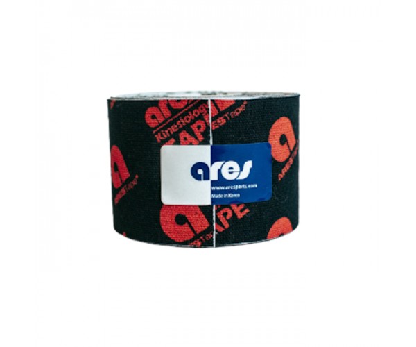 

Кинезио тейп Ares Logo 5см х 5м Черный с красным лого