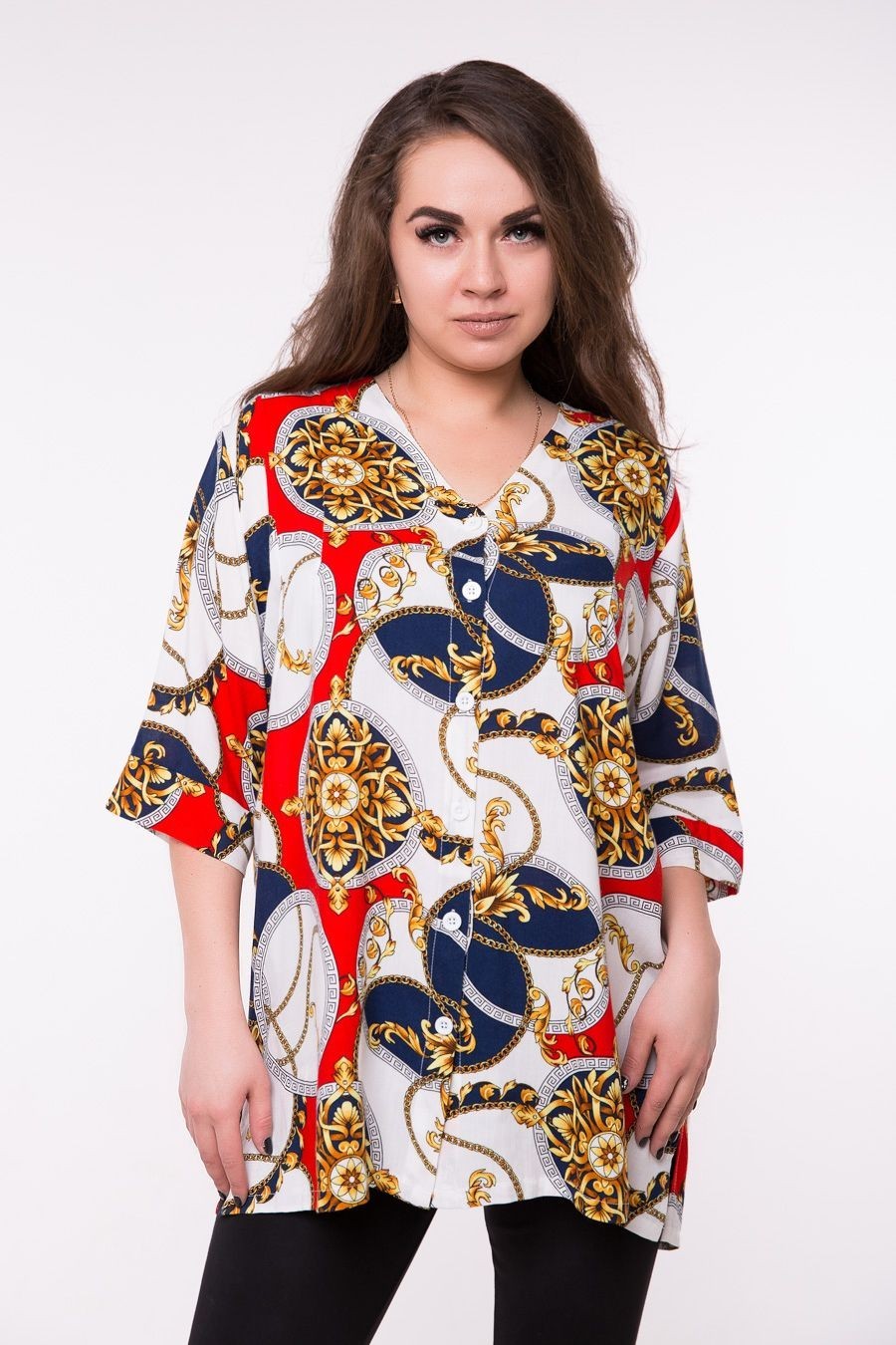 

Блузка Jessore W0400-06  белая с красным, Блузка Jessore W0400-06 4XL белая с красным