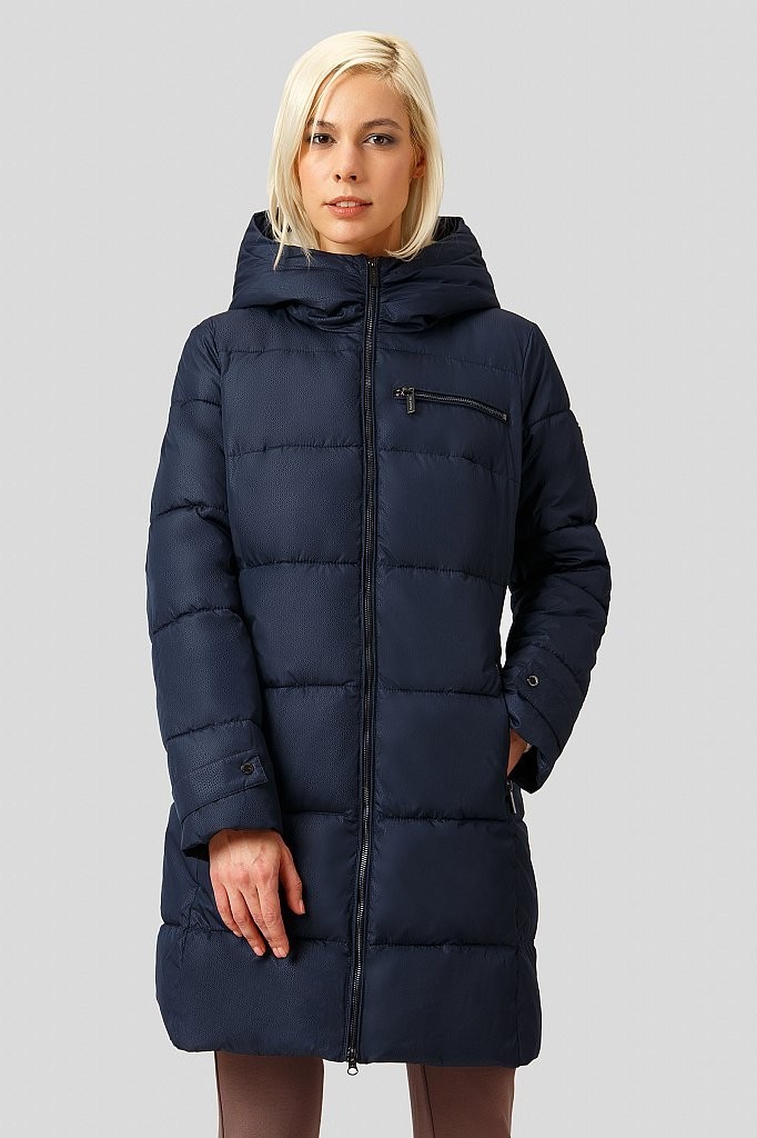 

Женская зимняя куртка Finn Flare W18-11001-101 M Темно-синяя