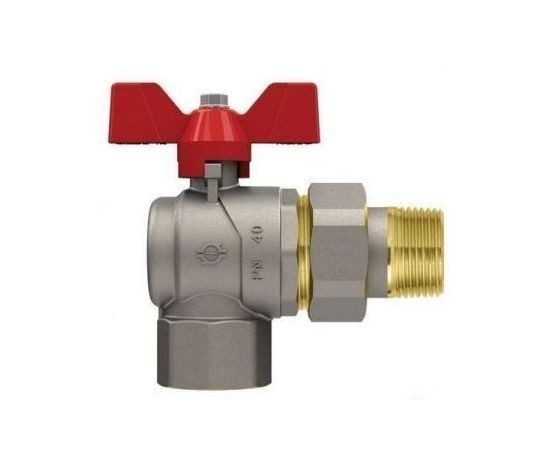 

Кран шаровый FIV Evolution угловой с американкой 3/4" (бабочка)