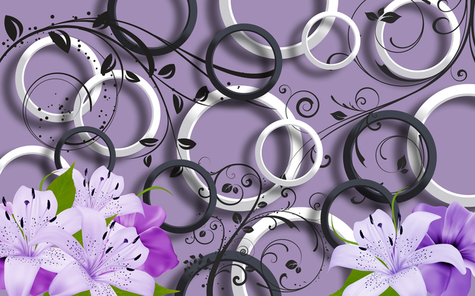 

Фотообои 3D '3D Лилии' (2544) , Холст