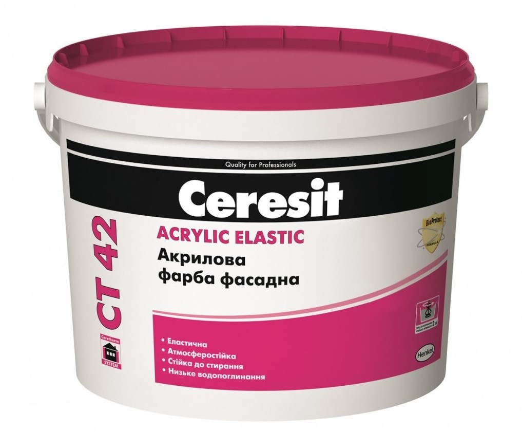 

Краска строительная Ceresit СТ 42 акриловая база 10 л